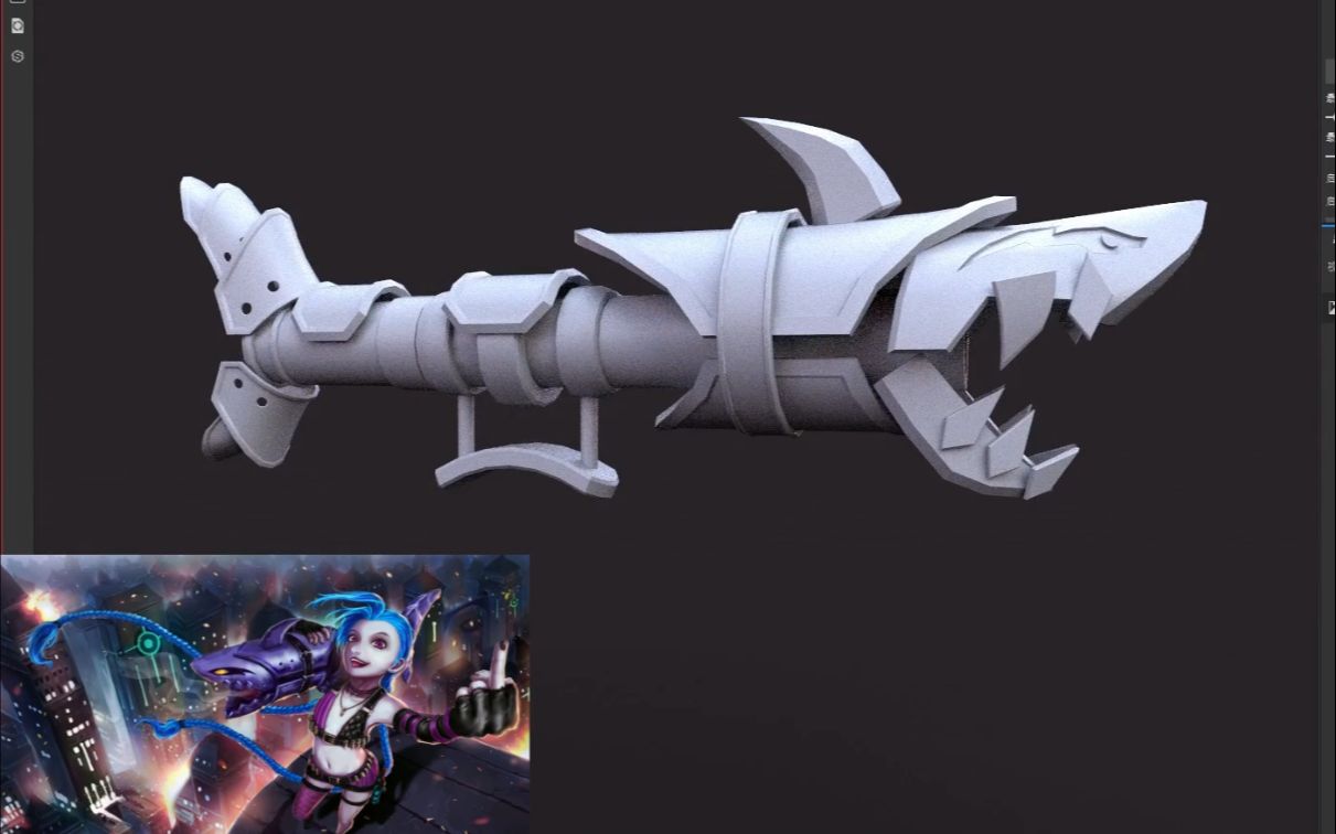 3dmax游戏道具建模教程-3d建模制作- 金克斯火箭炮_哔哩哔哩_bilibili