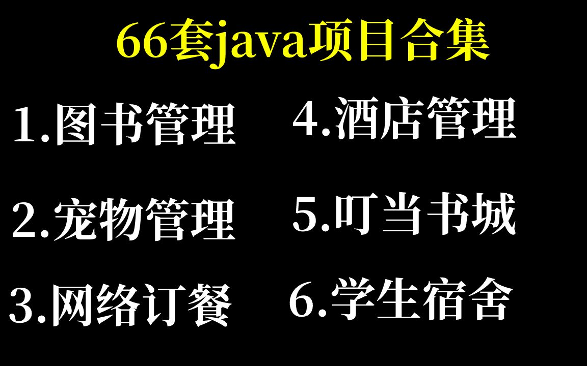 【Java毕设项目合集】66套项目任你挑选(含源码课件)可完美运行,速度白嫖!手把手教学轻松搞定毕业设计Java编程开发Java项目Java入门哔哩哔...