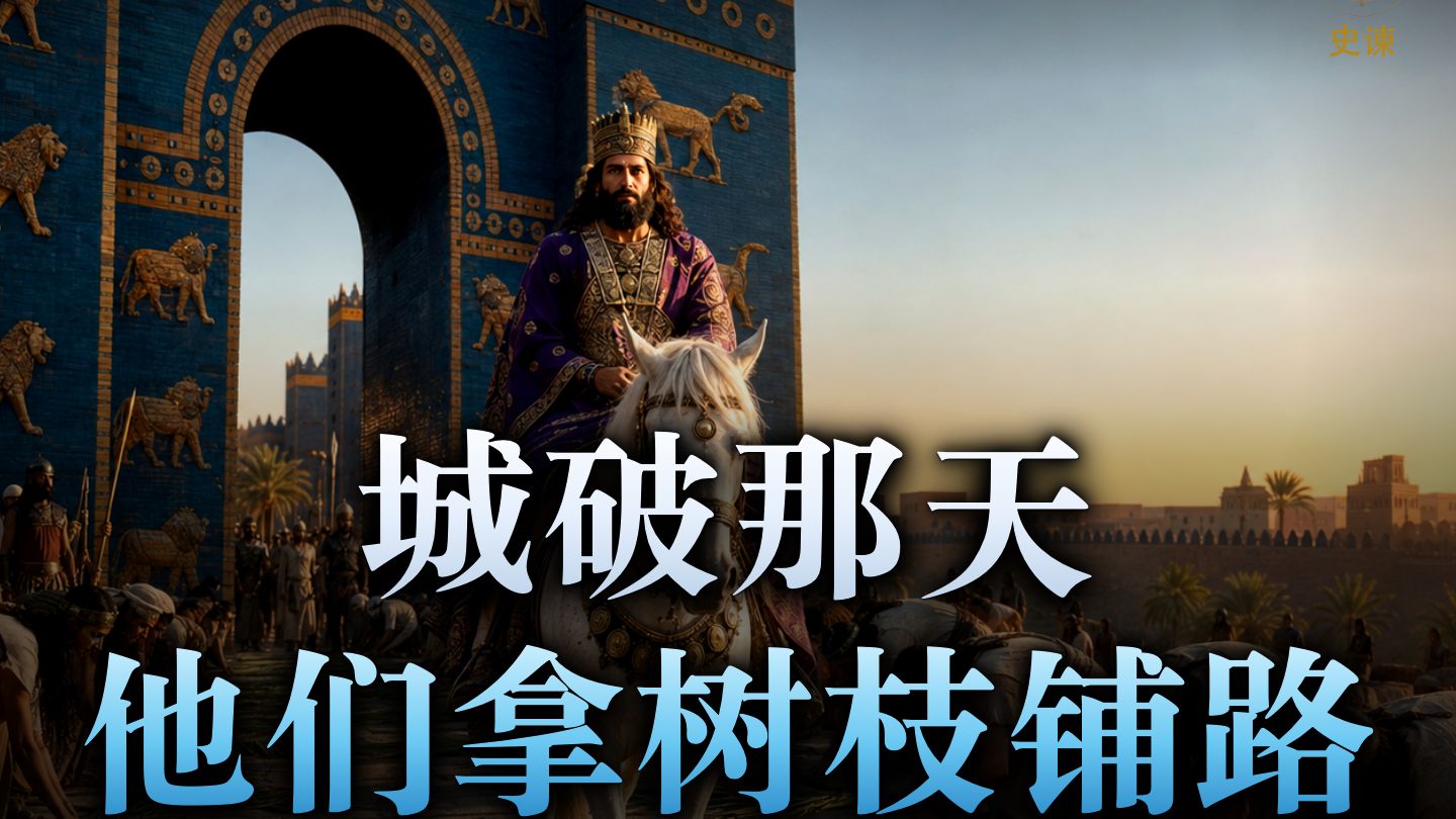 城破那天，巴比伦人拿树枝铺路