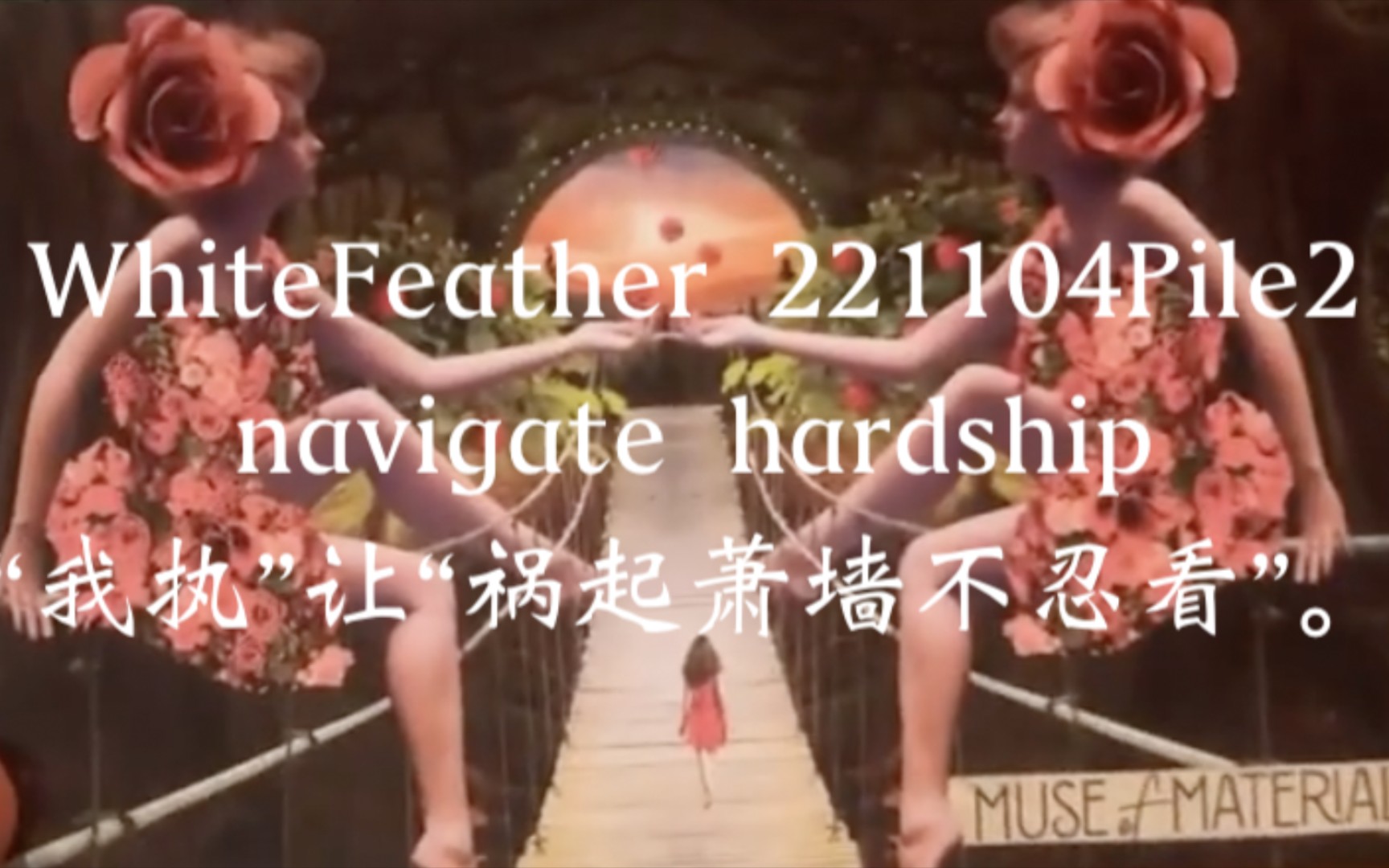 [图]WhiteFeather 221104Pile2 navigate hardship “我执”让“祸起萧墙不忍看”。