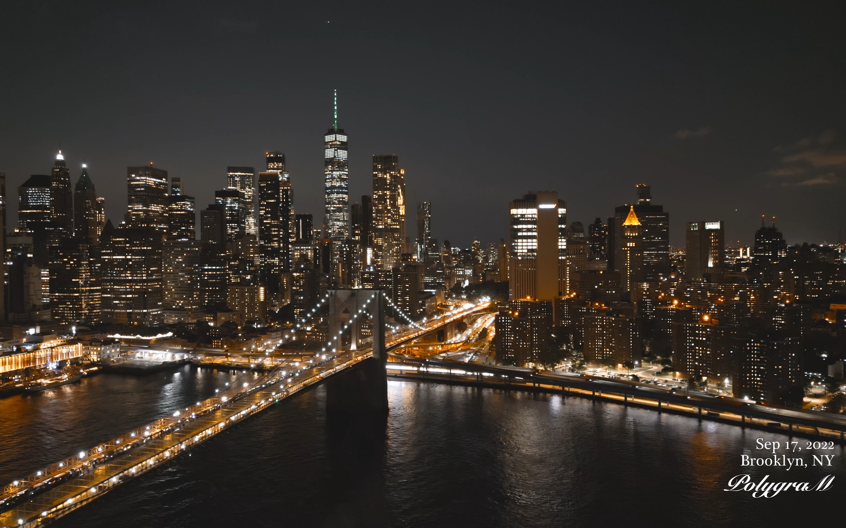 【纽约航拍--001】飞越布鲁克林大桥