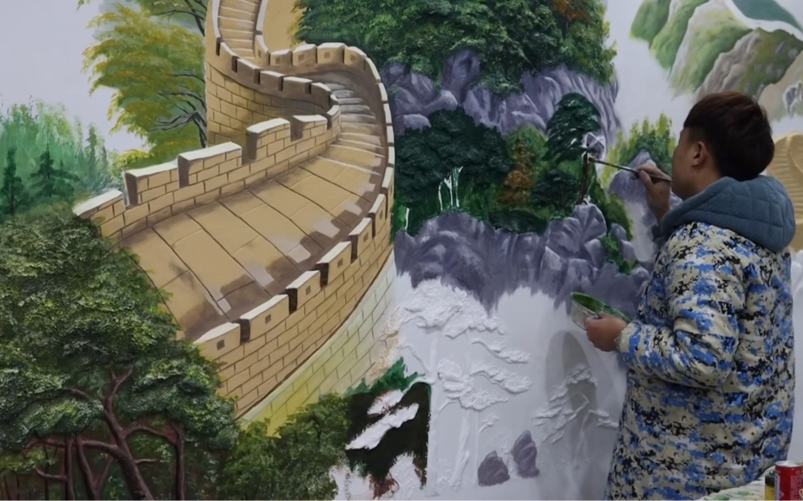 雄壮的万里长城,喜欢浮雕壁画的可以点点关注,后期会继续更新作品