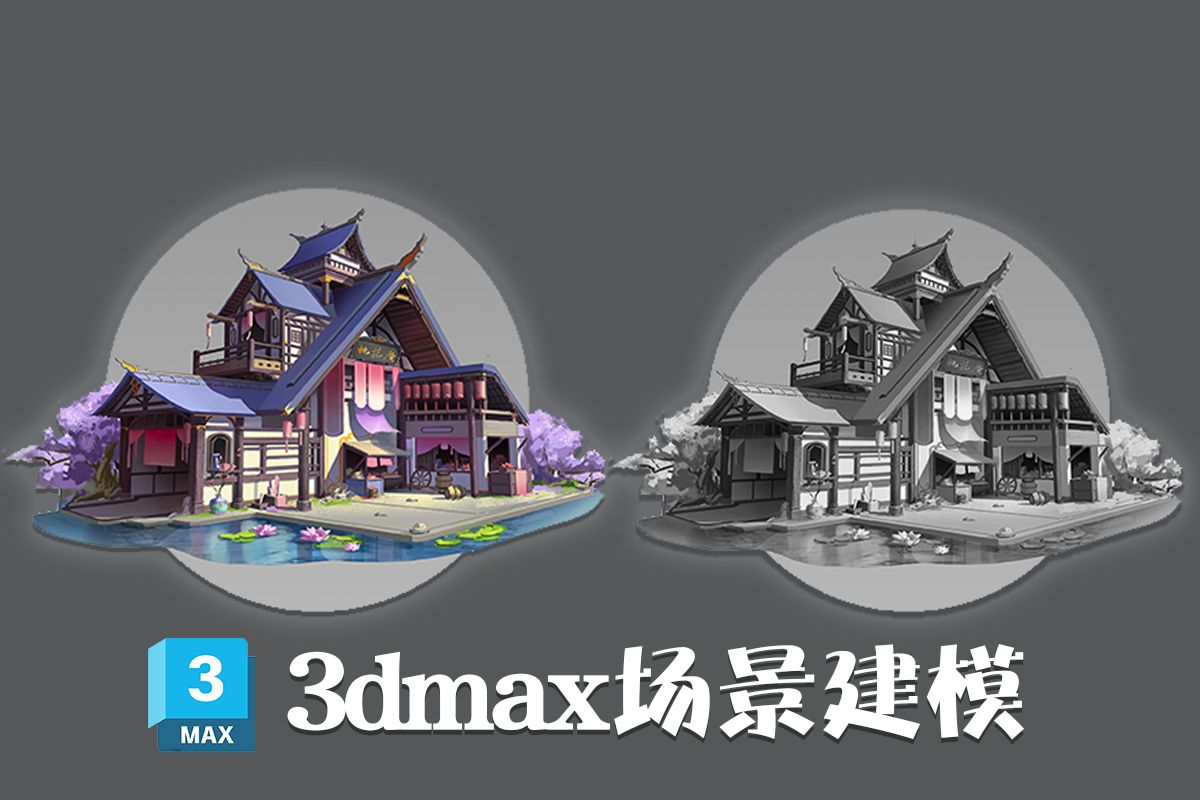 【3dmax场景建模】适合新手练习的场景模型制作,建模思路,模型比例