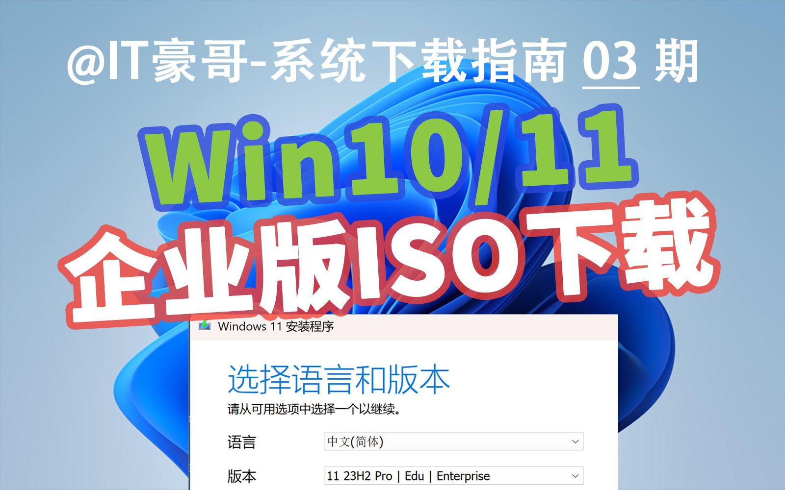 教程 | Windows 10/11 企业版ISO映像下载 (微软原版、纯净无精简、多语言可选、Enterprise) 【系统下载指南 03期】哔哩哔哩bilibili