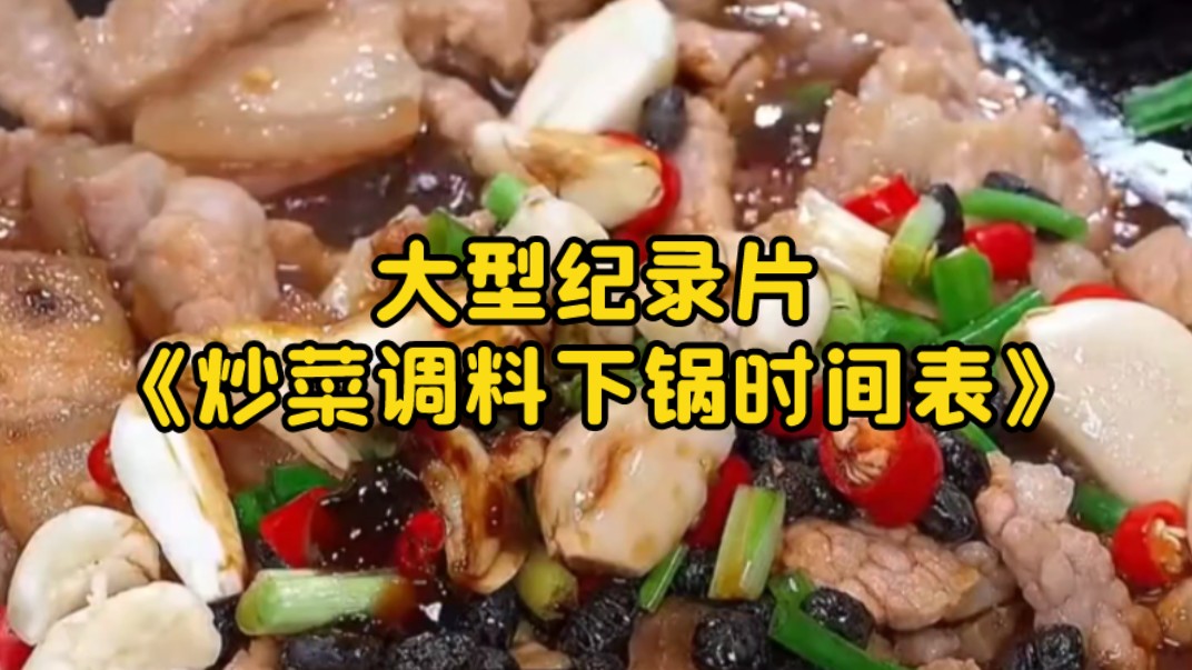 大型纪录片《炒菜调料下锅时间表》持续为您播出！！