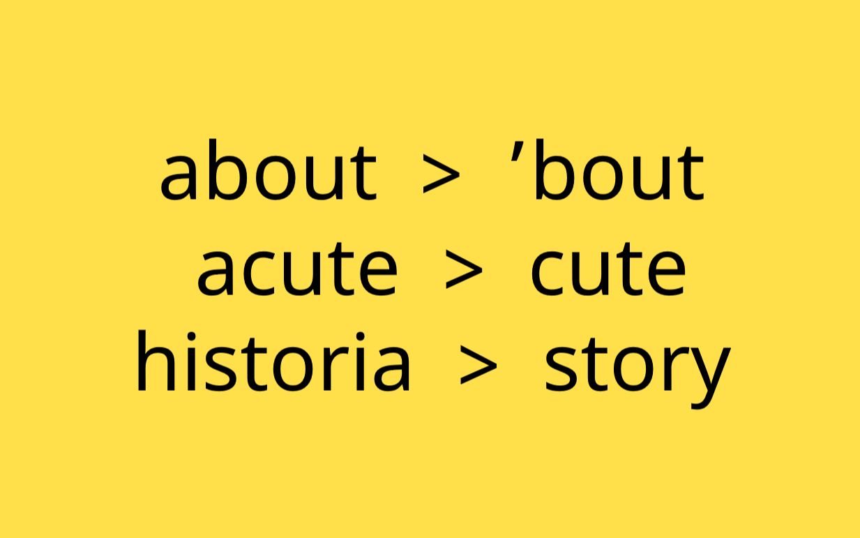 【音系现象】词首音消失 apheresis
