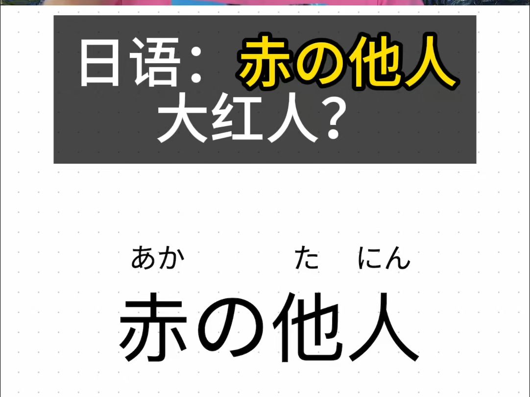 表示完全不认识的人,为什么红色表示完全的意思呢?日语惯用语 日语学习 线上线下日语辅导 一对一零基础 N1 N2 N3 N4哔哩哔哩bilibili