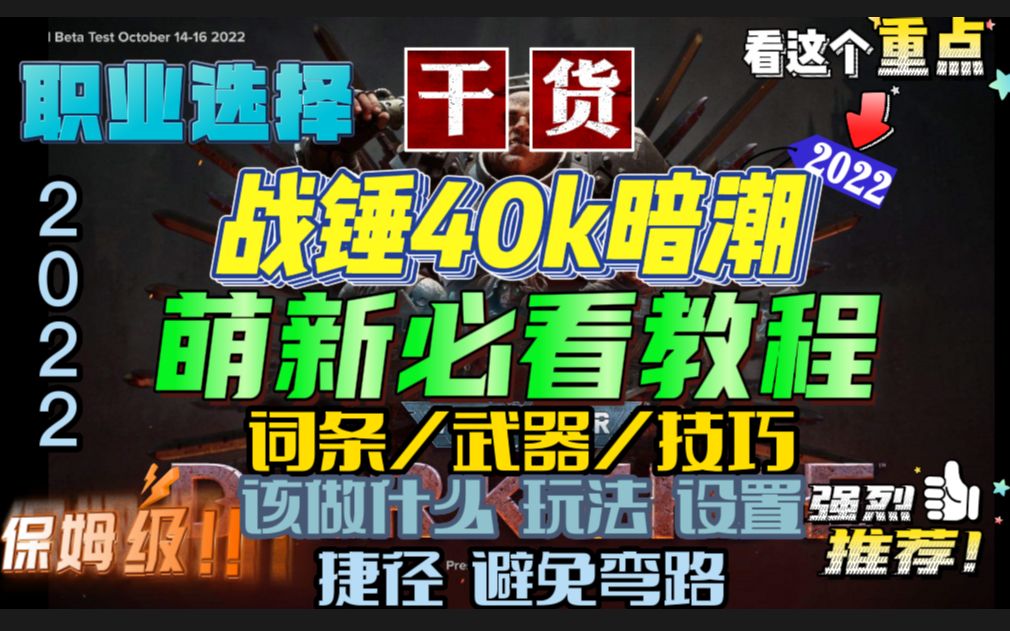 [图]【战锤40k暗潮】萌新全面教程！避免弯路！（职业选择/武器/技巧/词条评级/高级装备/xgp暗潮/老兵灵能狂信徒欧格林/新人职业教程系列01）