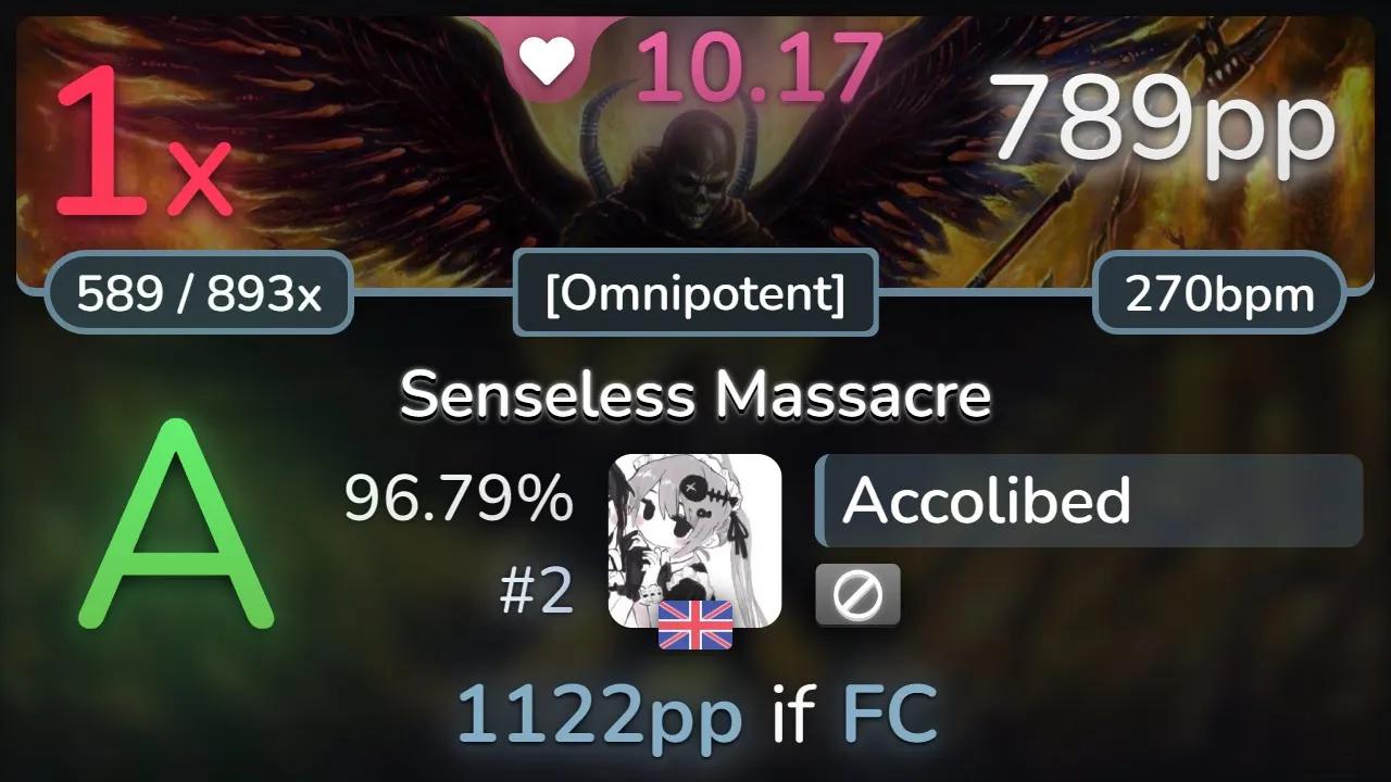 10.2⭐ Accolibed | Rings of Saturn  Senseless Massacre [Omnipotent] 96.79% (#2 7音游热门视频