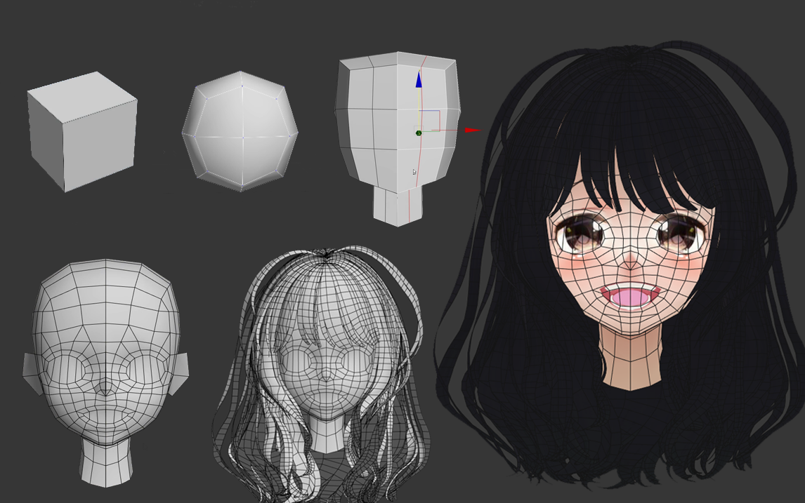 脸部展uv,手绘贴图(最终成果)