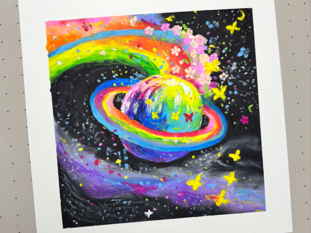 油画棒|彩色星球