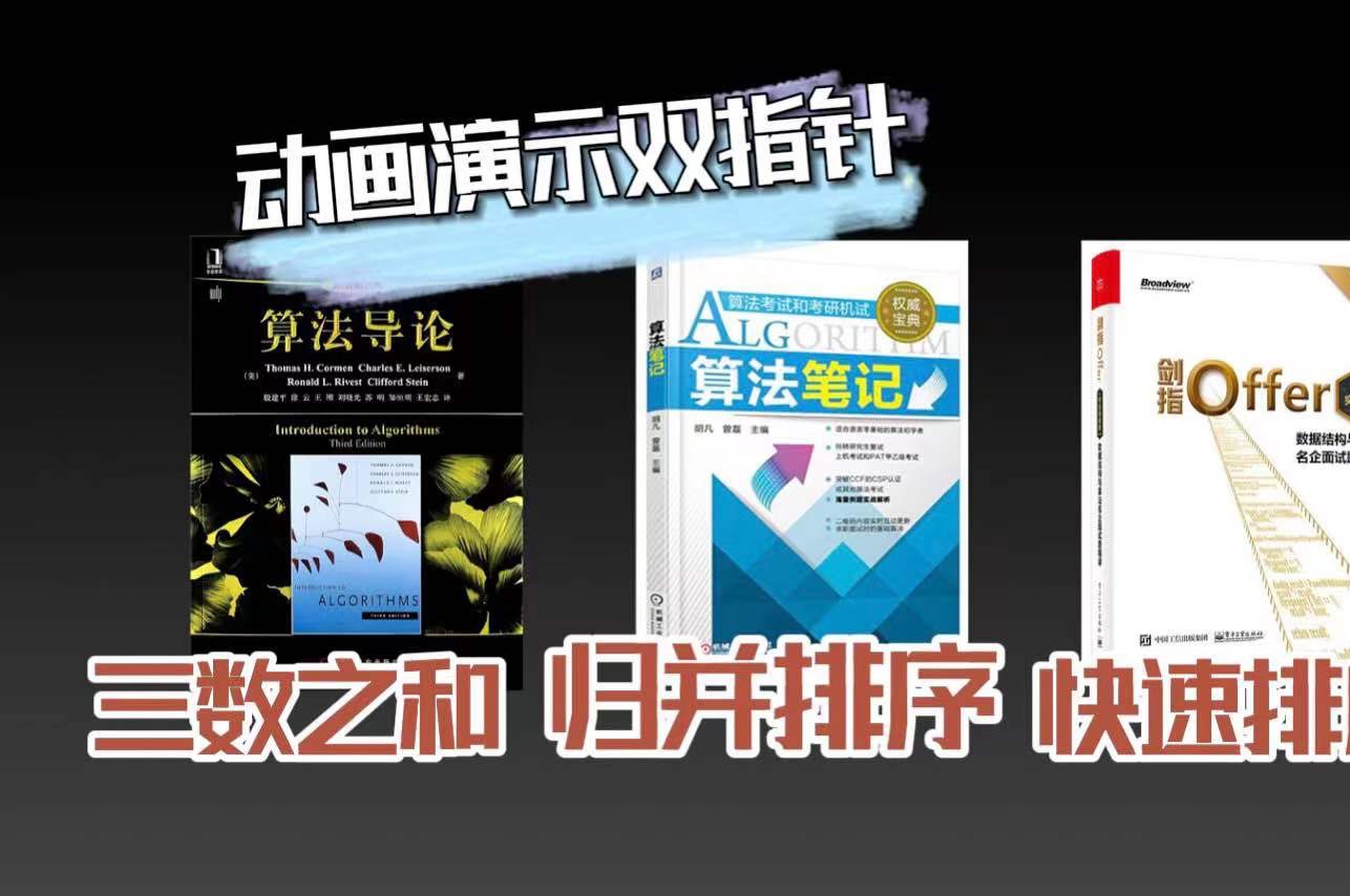 【从三数之和到n数之和】超清晰动画演示 从一个简单模型到双指针三大经典应用(中集)哔哩哔哩bilibili