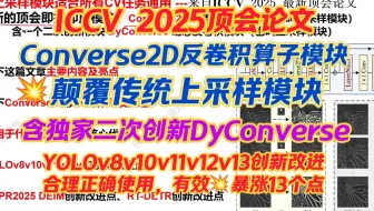 ICCV 2025，颠覆传统上采样，Converse2D反卷积算子模块! YOLO/DEIM创新改进|含二次创新模块，图像去噪/去雾/去雨，目标检测等，即插即用