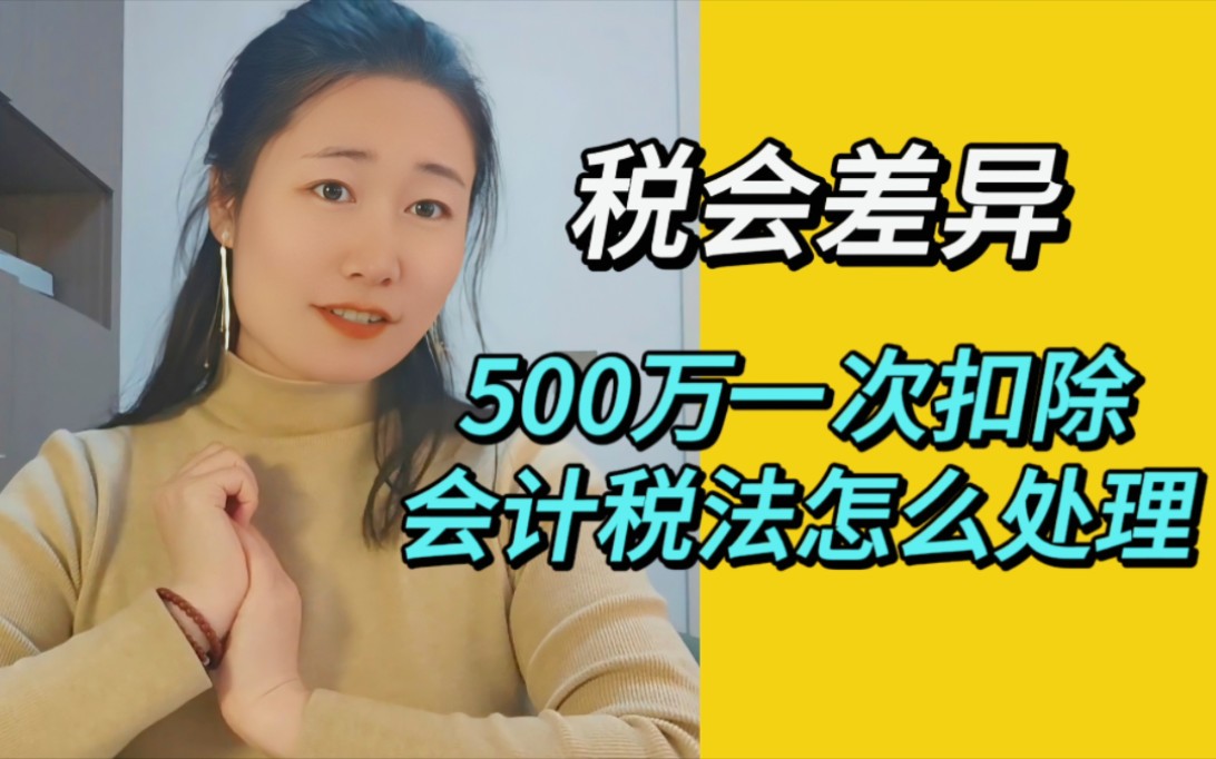 【会计审计小白】教你四个小技巧,所得税纳税调整,500万以下一次扣除会计税法分别如何处理?哔哩哔哩bilibili