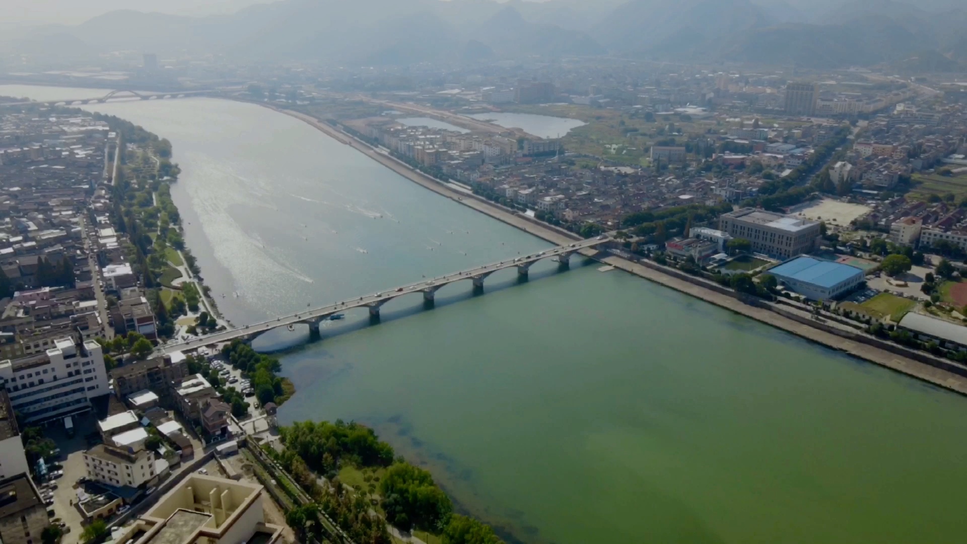 航拍天台 体育场,南门大桥,划船比赛_哔哩哔哩 (゜-゜)つロ 干杯