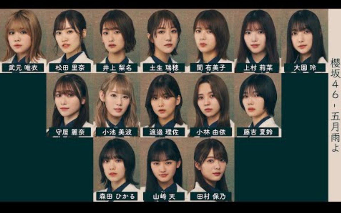 【樱坂46】4单《五月雨よ》(日文原歌词+罗马音)【歌词分配向视频】哔哩哔哩bilibili