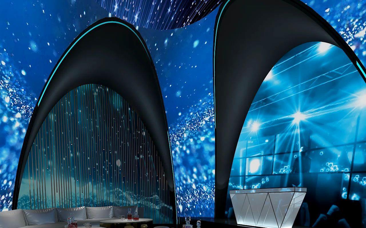 缅甸天宫一号ktv海底世界主题包间设计效果.