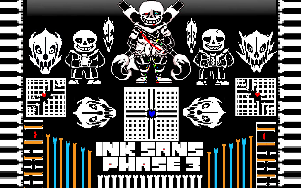 【undertale同人游戏】庄严的超难inksans phase 3战无作弊三药通过