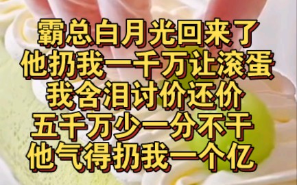 霸总白月光回来了,他扔给我1千万让我滚蛋,我含泪讨价还价,五千万少一分不干!哔哩哔哩bilibili