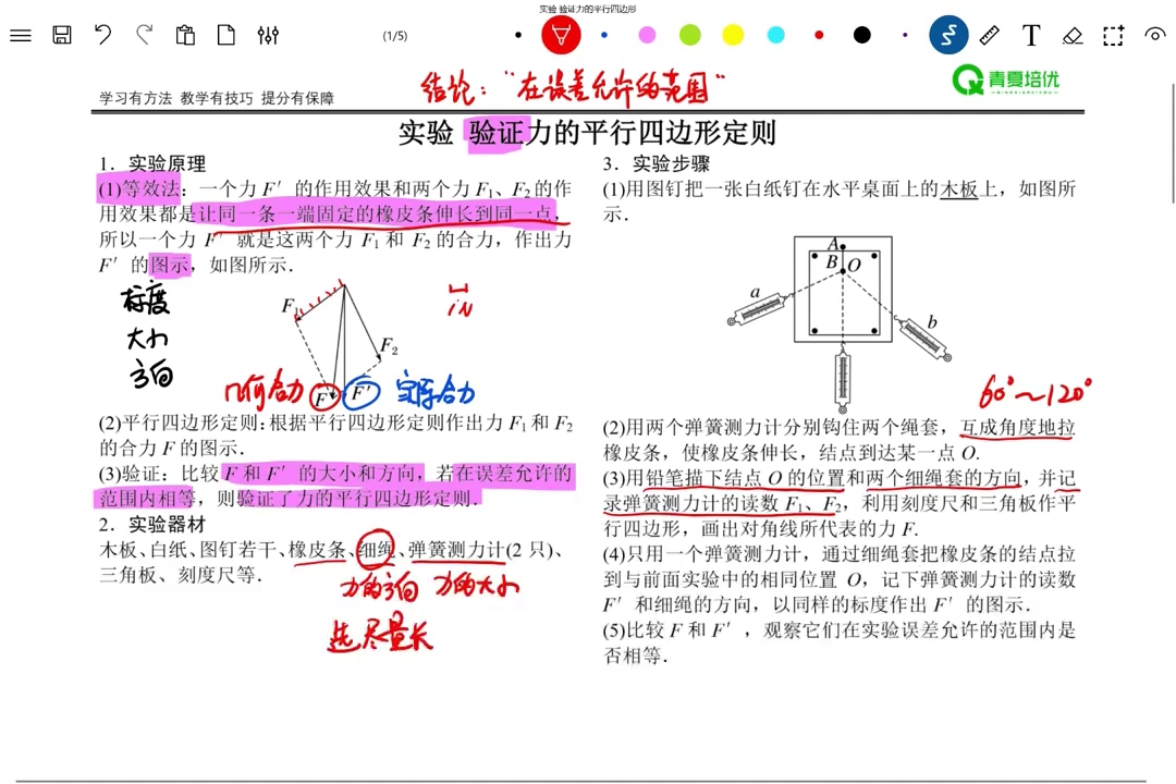 14.实验:验证力的平行四边形定则