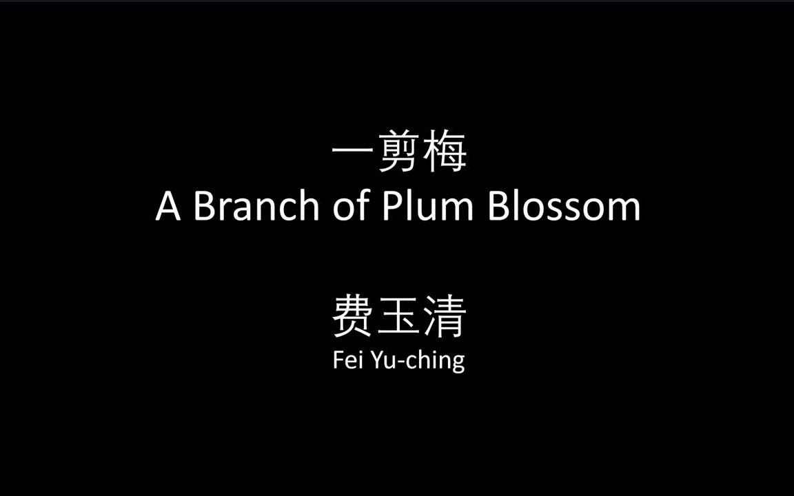 [图]费玉清  一剪梅中英文歌词Fei Yuching  A Branch of Plum Blossom Chinese and English Lyrics