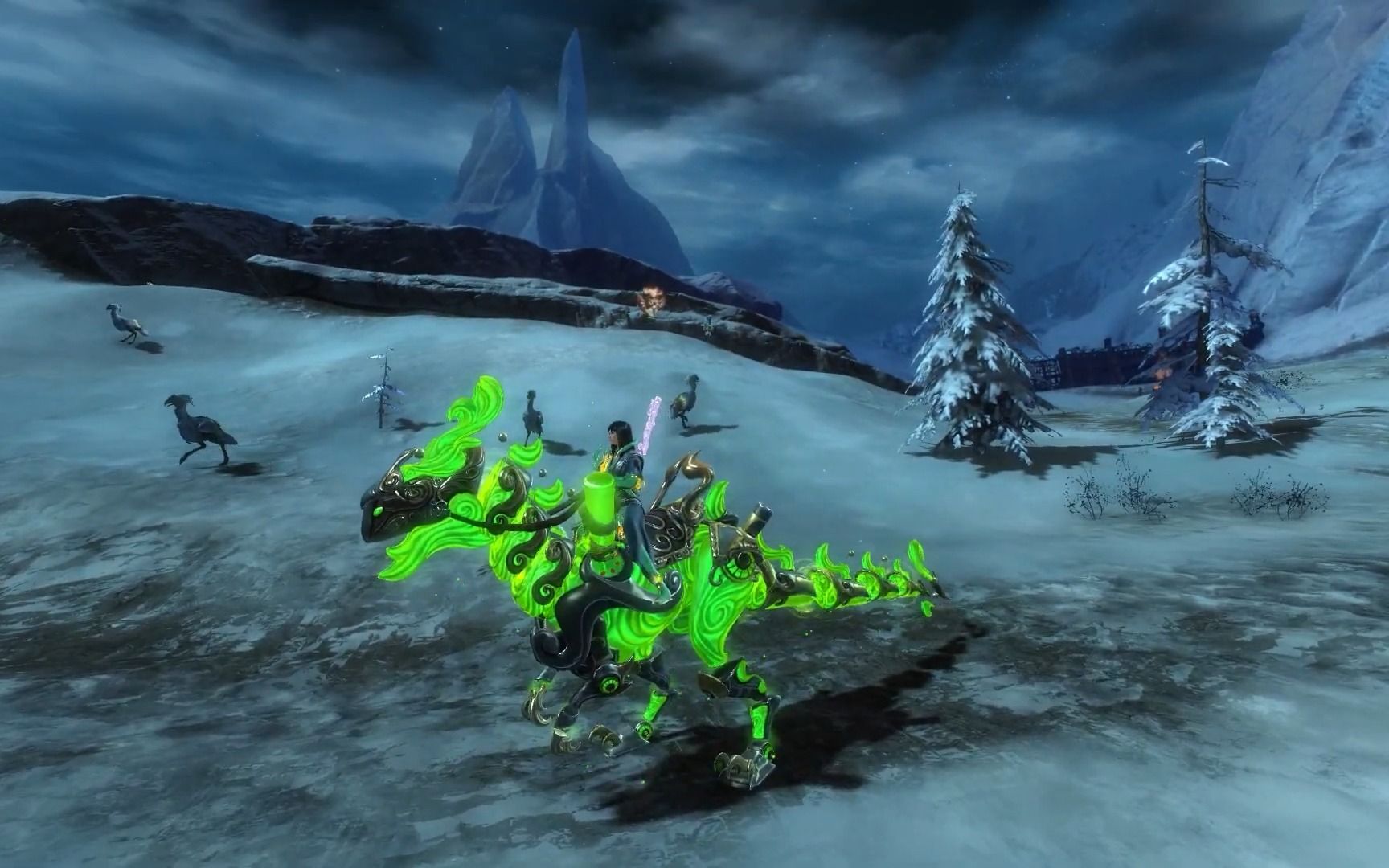 【2022-7-27】【激战2坐骑皮肤】翠玉科技肉食鸟皮肤预览