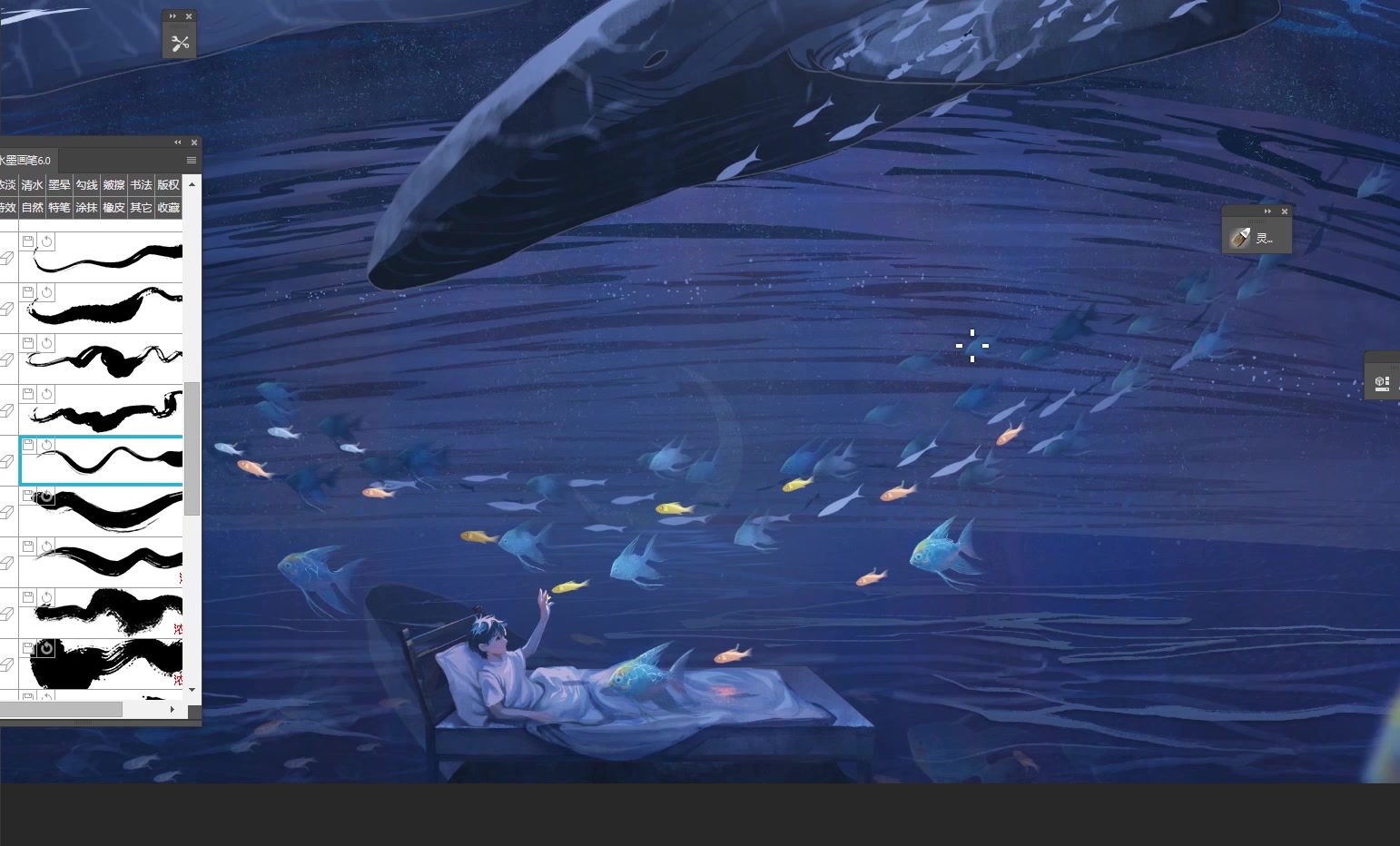 鲸鱼向下落去星河也坠入深渊鲸落