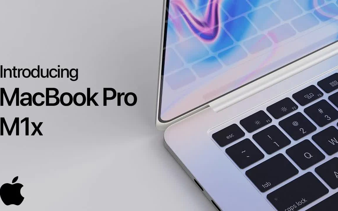 新版macbookpro渲染m1x芯片超窄边框全面屏超薄机身