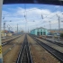 火车驾驶室里沿途观看西伯利亚铁路风景