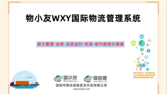 物小友WXY国际物流管理系统--统计管理-业务-应收应付-利润-收付款统计报表