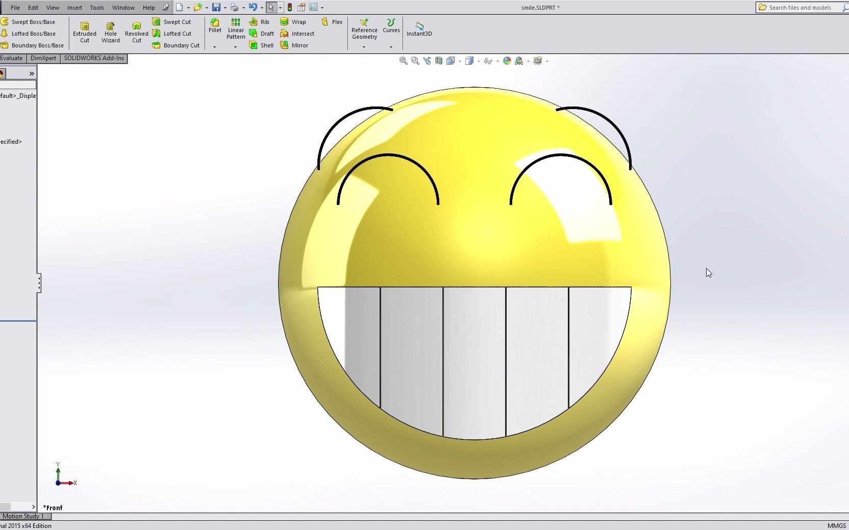 solidworks 龇牙表情建模 高清重置版