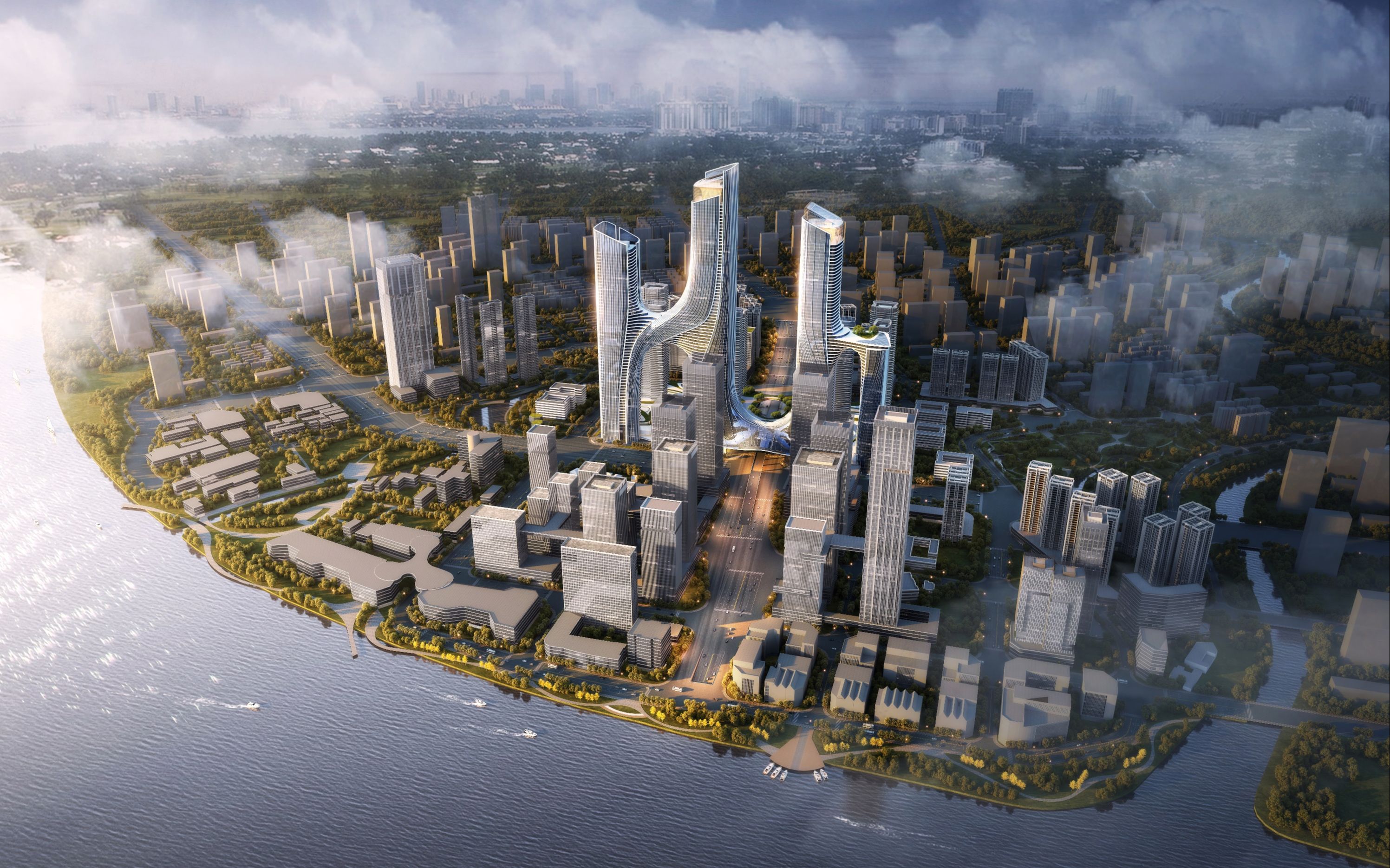 白鹅潭枢纽综合体车行仿真及行人仿真演示视频