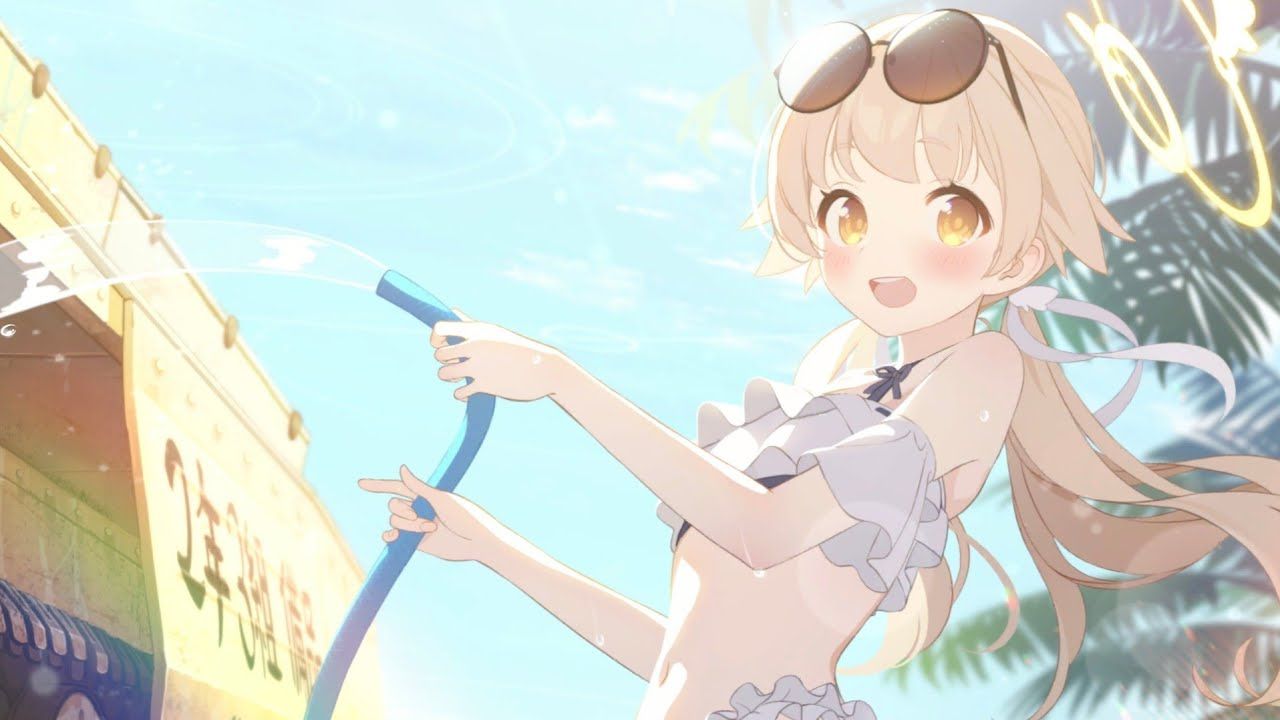 blue archive) hifumi (swimsuit) memorial lobby