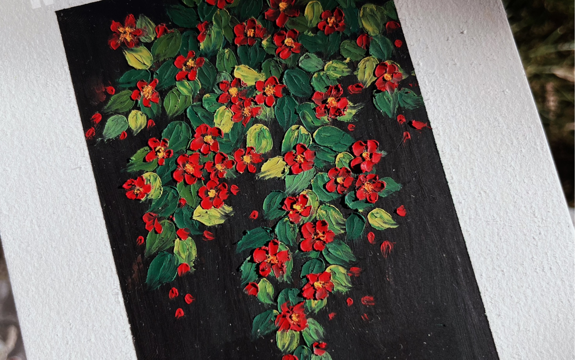 活动  油画棒【复古肌理感小花】附绘画过程 适合新手