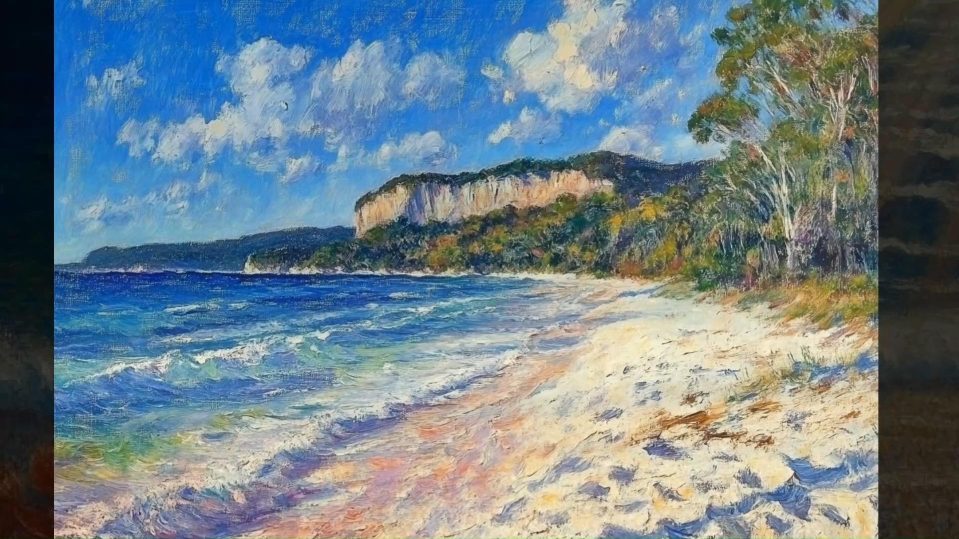 印象派油画《海岸风光》