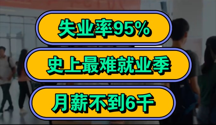 “失业率95%”、“史上最难就业季”?“年入百万”、“月薪不到6千”哔哩哔哩bilibili