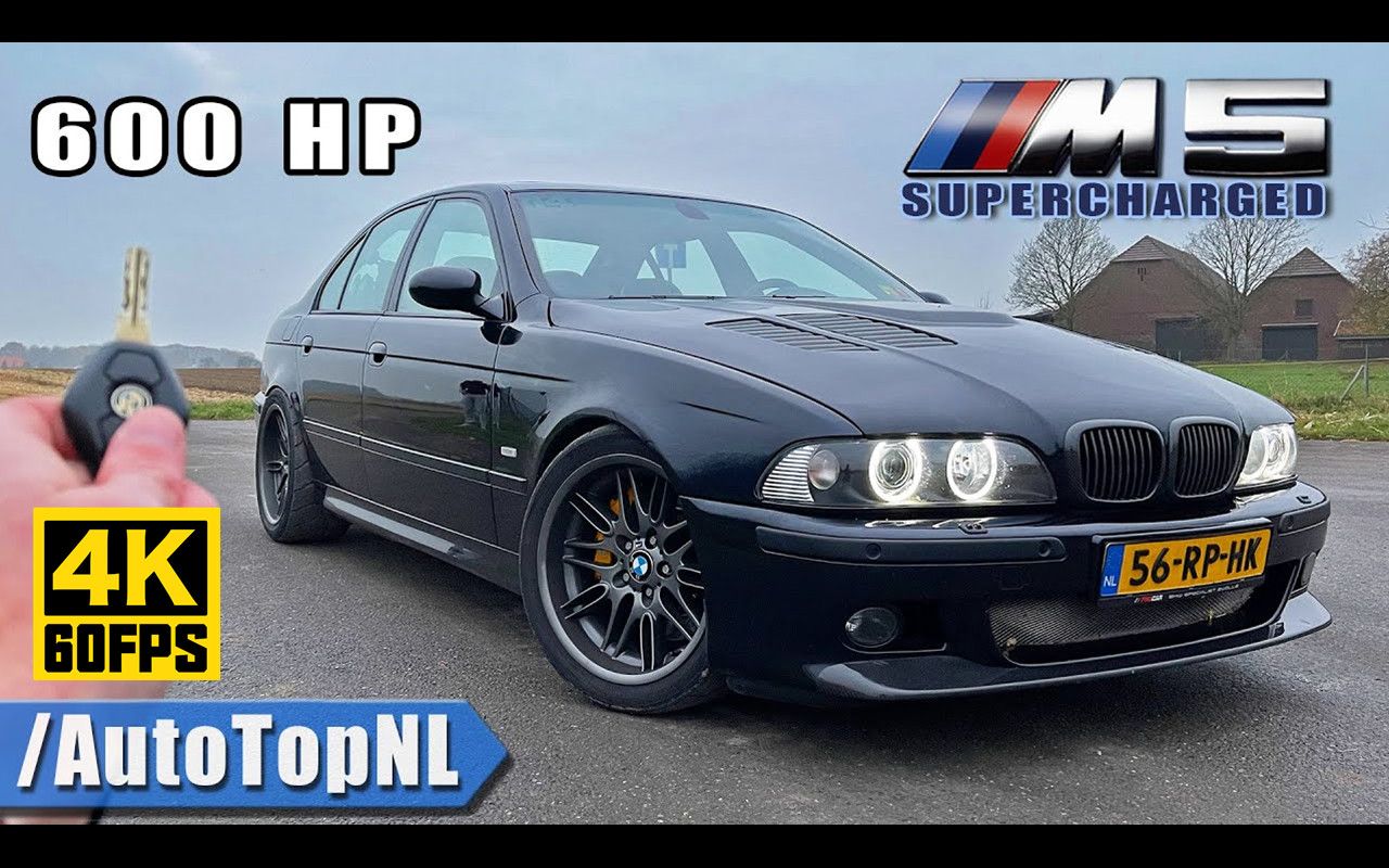 【4k60帧】第一视角:600马力 宝马m5 e39 机械增压 不限速高速公路