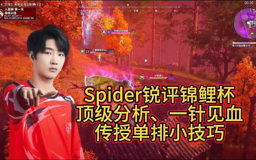 Spider锐评锦鲤杯丨一针见血分析战局,传授单排小技巧!网络游戏热门视频