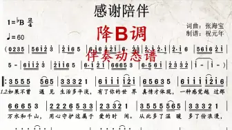 Download Video: 《感谢陪伴》降B调伴奏动态谱，送给喜欢萨克斯演奏的朋友们