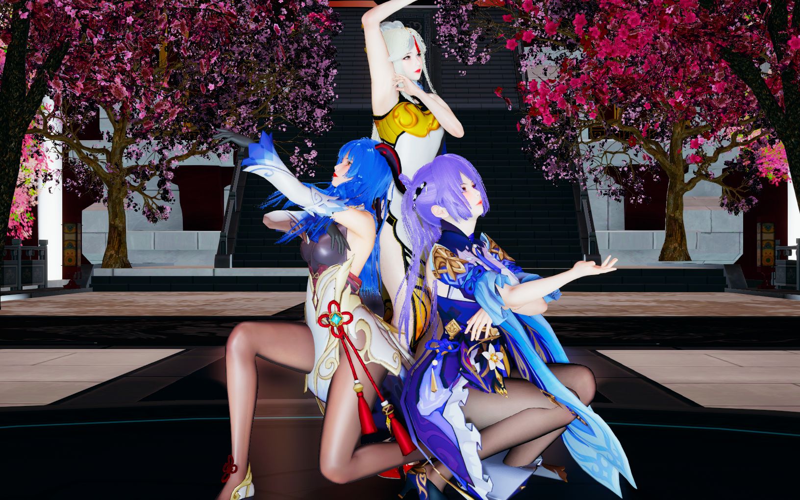 [hs2]桃源恋歌凝光&刻晴&甘雨原神mmd