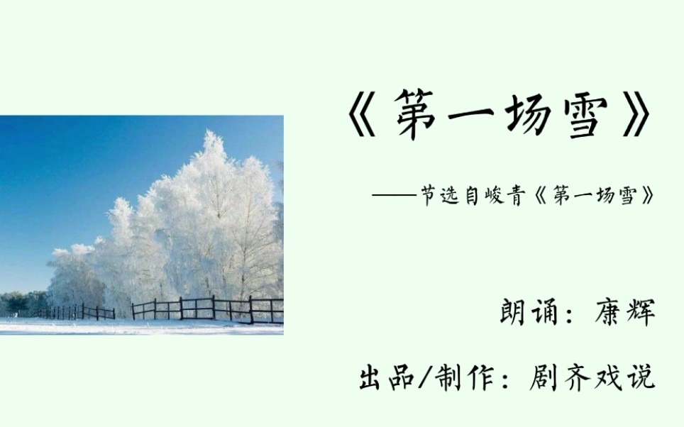 普测60篇——作品5号《第一场雪》哔哩哔哩bilibili