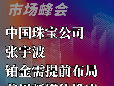 【2024上海铂金周访谈】——中国珠宝公司张宇波:铂金需提前布局,善用新媒体推广哔哩哔哩bilibili