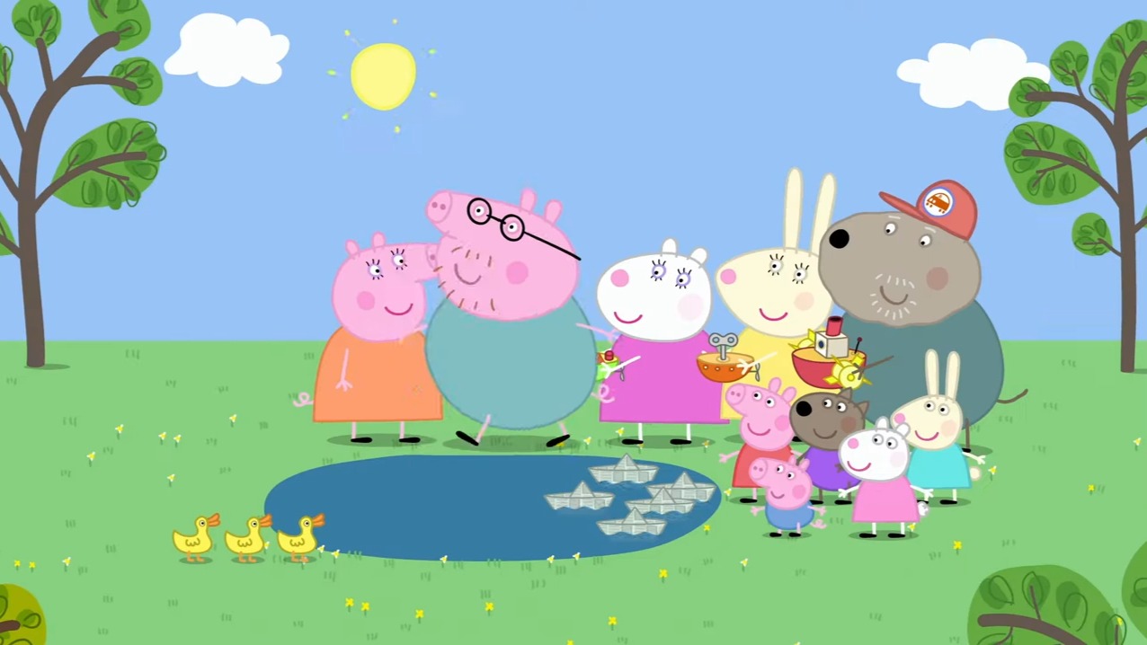 Peppa Pig小猪佩奇英文原版  The Boat Pond(每日更新)哔哩哔哩bilibili