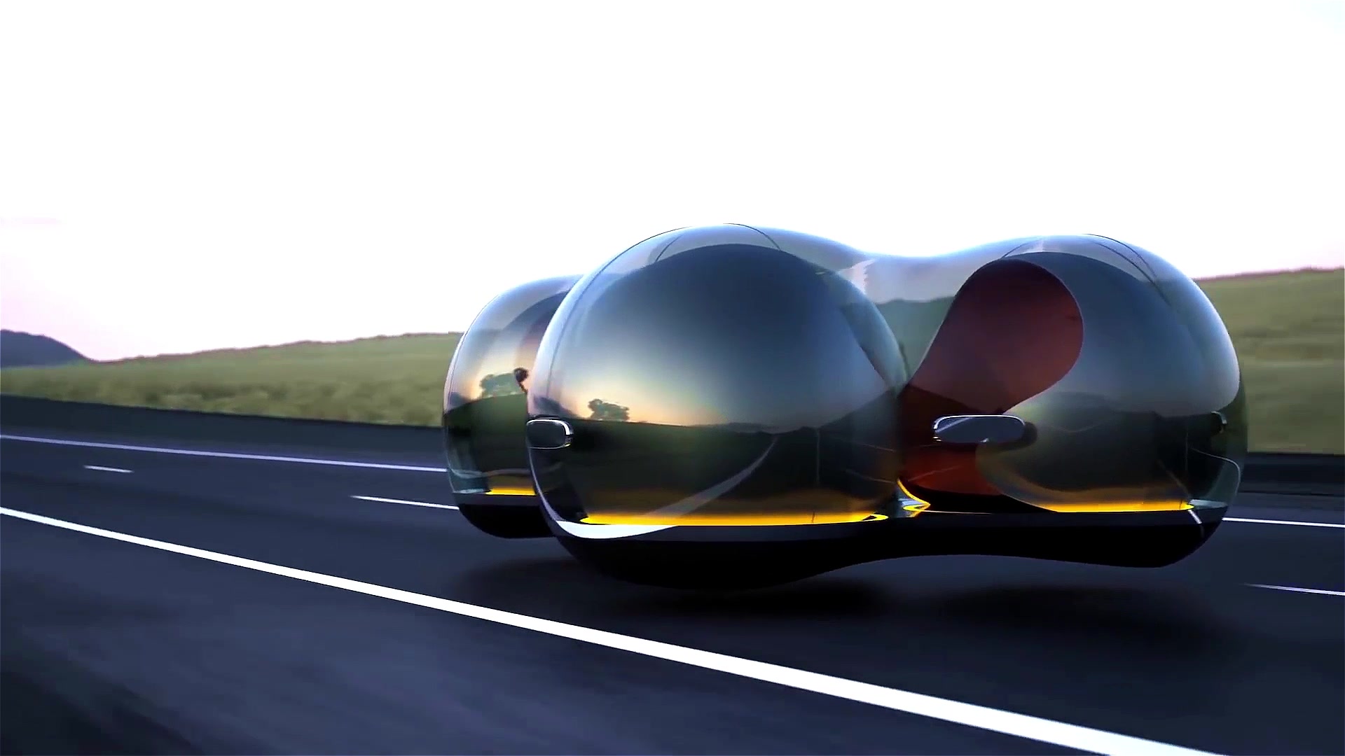 预见2050磁悬浮技漂浮汽车,看起来像气泡