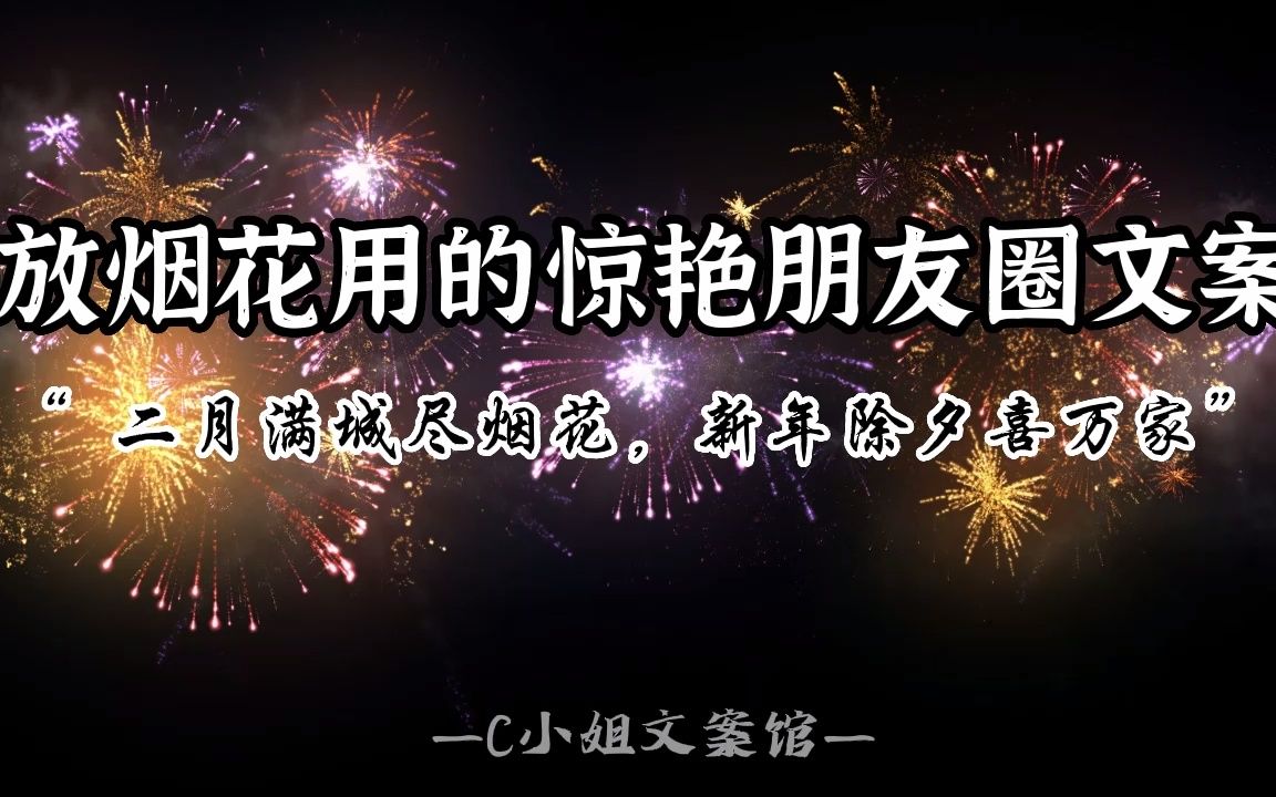 “可爱人间烟火,平安喜乐万朵”|放烟花专用的高级朋友圈文案哔哩哔哩bilibili