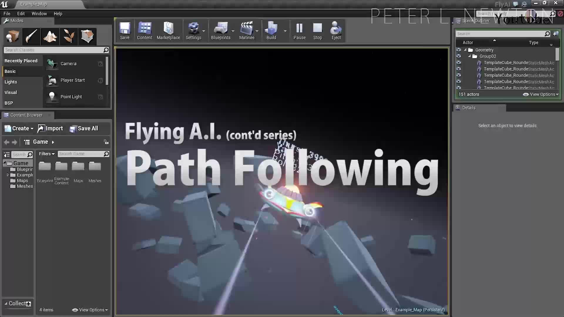 Unreal Engine 4 Flying AI Project Path Following_哔哩哔哩_bilibili