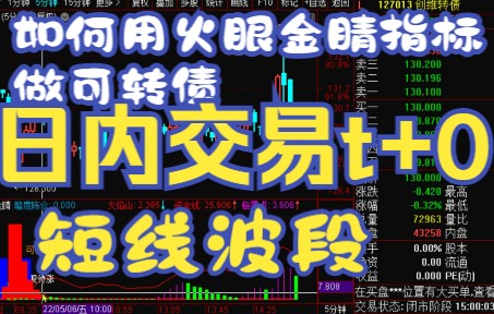 【狙击主力火眼金睛】如何用火眼金睛指标做可转债,日内交易t+0,短线波段,观察资金动作,结合文字提示抓大行情!哔哩哔哩bilibili