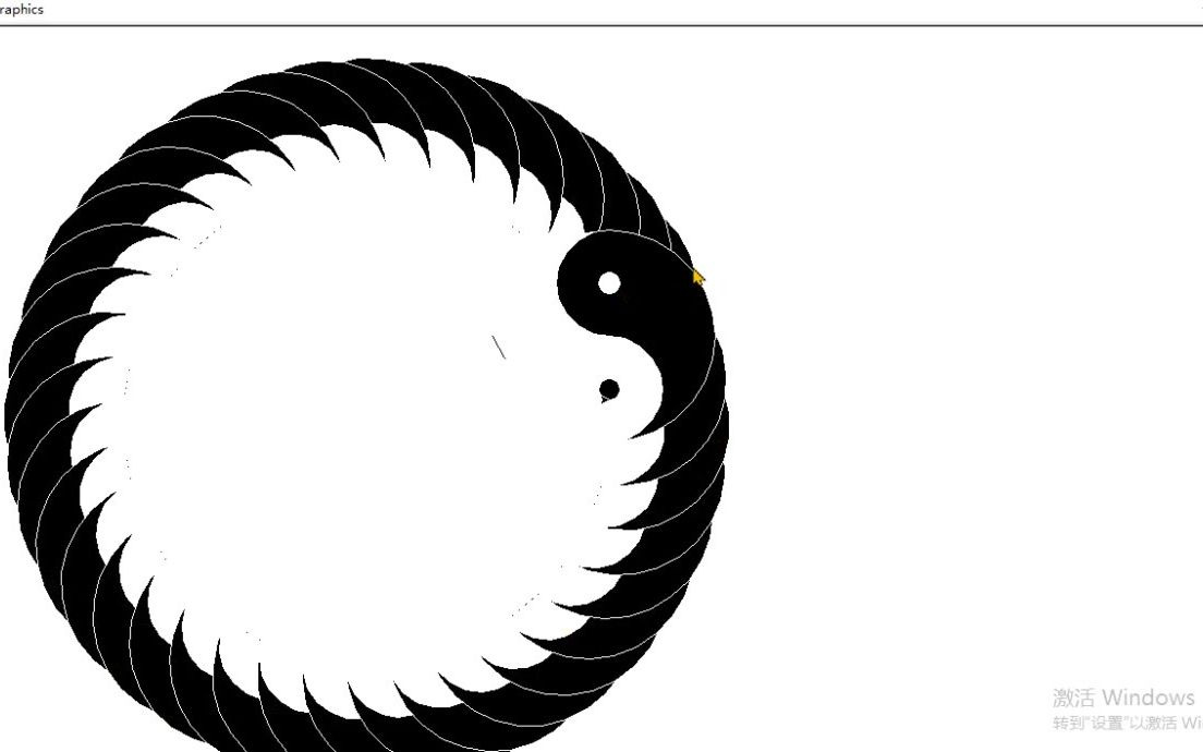 python零基础绘图入门—旋转太极(修改bug一时爽,一直修改就不好了(一