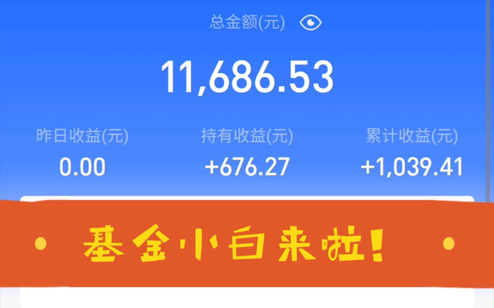 "新手基金小白"今天涨啦开心～我瞎鸡儿操作一万块能有两千收益我就