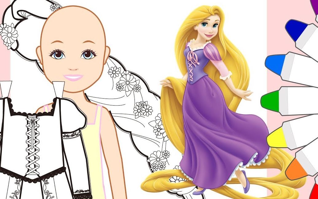 太神奇了,简单的几步就把纸娃娃变成长发公主,剪纸游戏_哔哩哔哩 (゜